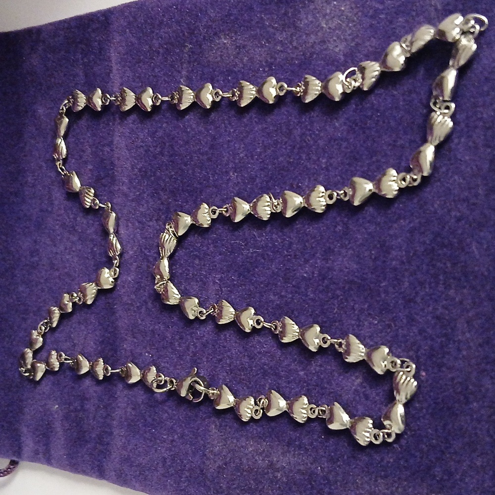 2250157S-S10. Unisex Double Heart Stainless Chain